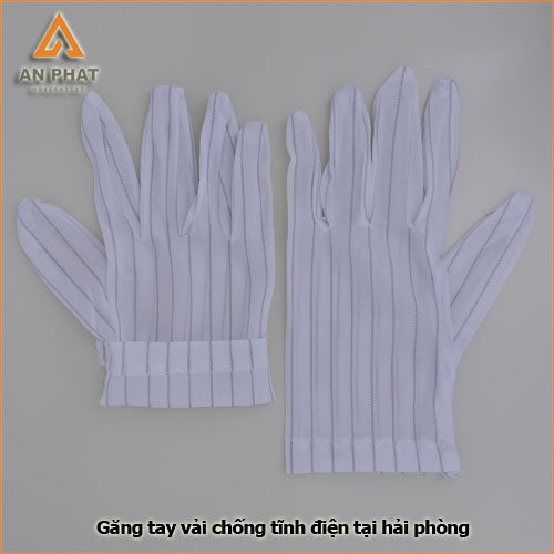 Găng tay vải chống tĩnh điện được may từ vải chuyên dụng