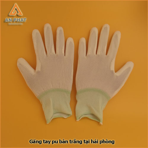 găng tay pu phủ bàn màu trắng hàn quốc mặt sau