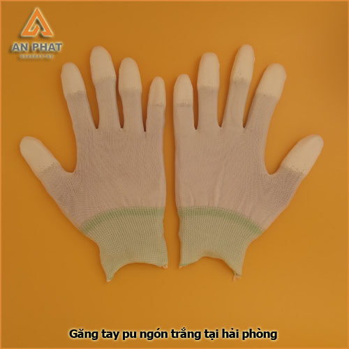 Găng tay PU phủ ngón trắng hàn quốc