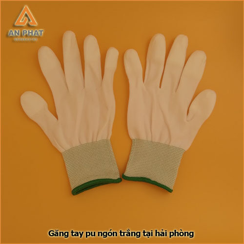 Găng tay PU phủ ngón trắng Trung Quốc Size M