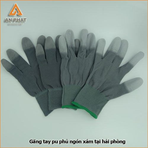 Găng tay PU phủ ngón xám tại hải phòng