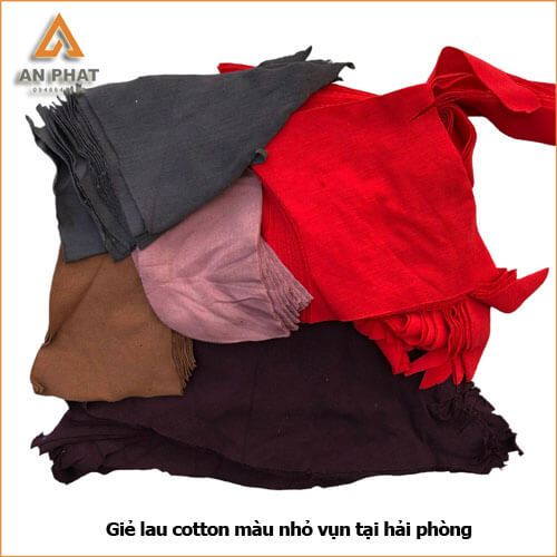 giẻ lau cotton màu nhỏ có khổ vải nhỏ, chất cotton cao thấm hút tốt và giá thành rẻ nhất