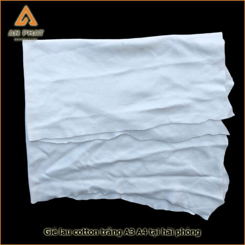 Giẻ lau cotton trắng A3 dùng để lau chùi vệ sinh sản phẩm, lau hóa chất, lau mực in