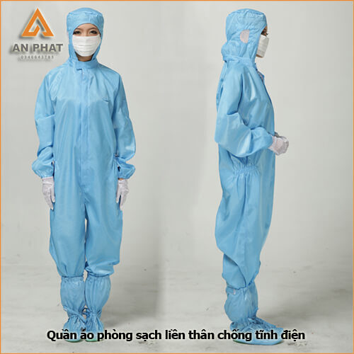 quần áo liền thân phòng sạch có mũ